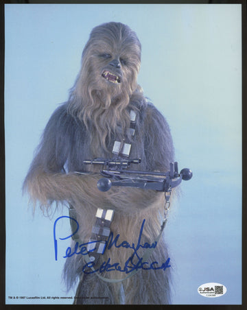Peter Mayhew Chewbacca Signed Autographed Photo 8x10 JSA Authentic "A"