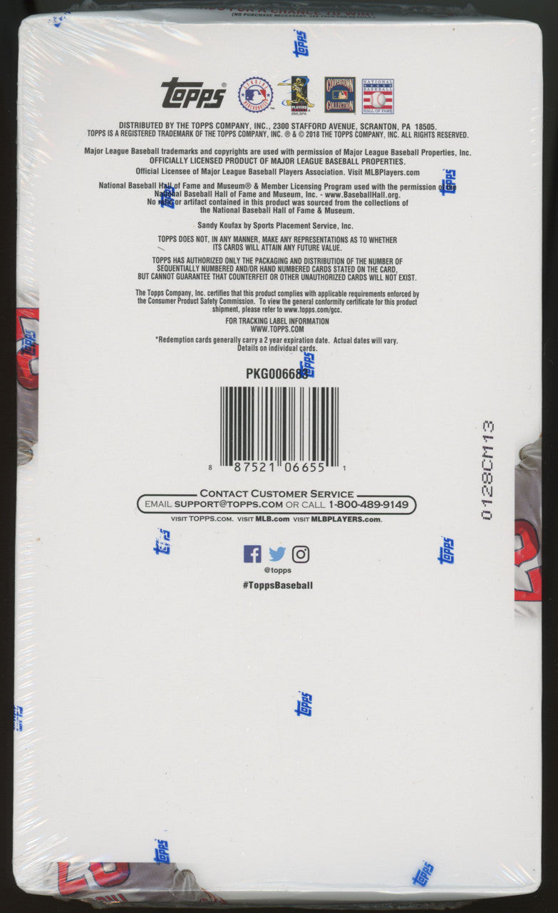 2018 Topps Baseball Series 1 Hobby Box Factory Sealed