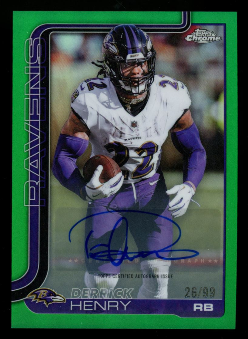 2025 Topps Chrome Derrick Henry Green Auto Variation /99 #BA-DH
