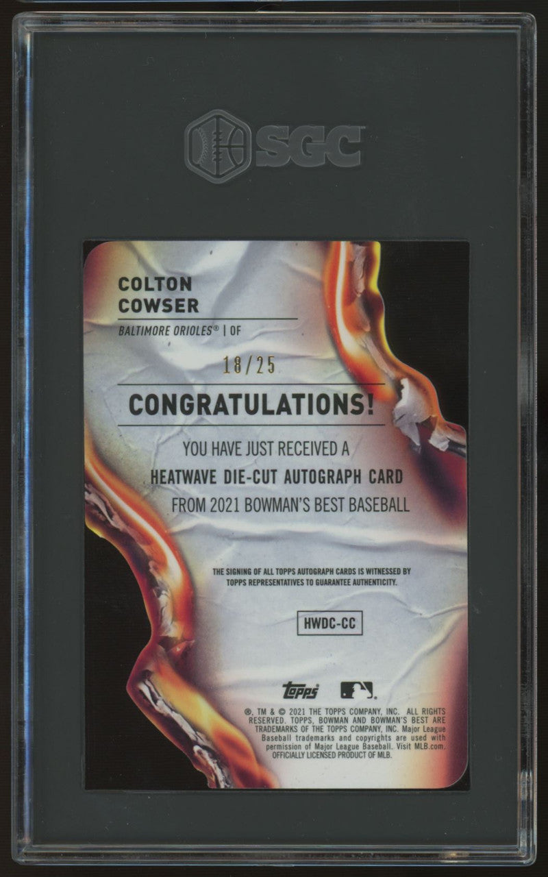 2021 Bowman's Best Colton Cowser Heatwave Auto 18/25 #HWDC-CC SGC 10 10