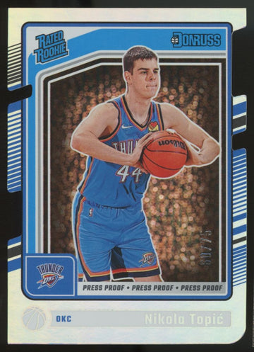 2024/25 Donruss Nikola Topic RC Rated Rookie Silver Die-Cut /75 #208