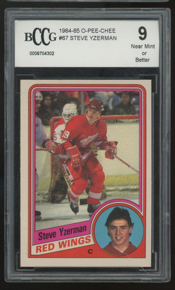1984-85 O-Pee-Chee Steve Yzerman RC #67 BCCG 9