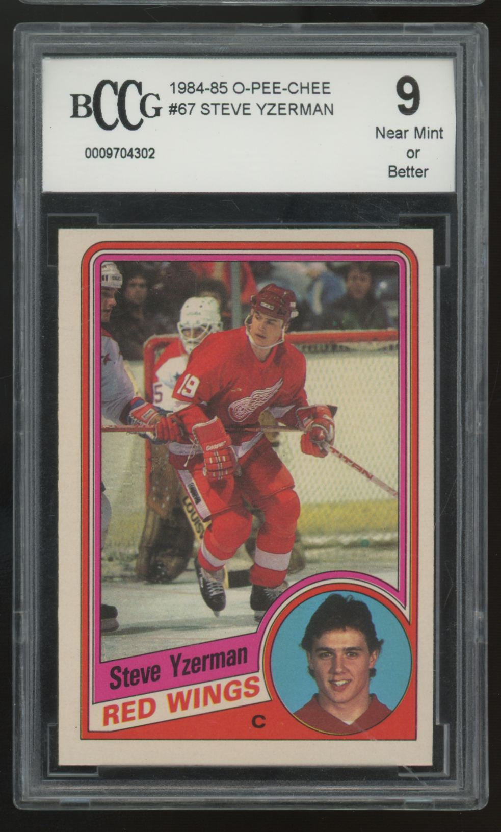 1984-85 O-Pee-Chee Steve Yzerman RC #67 BCCG 9