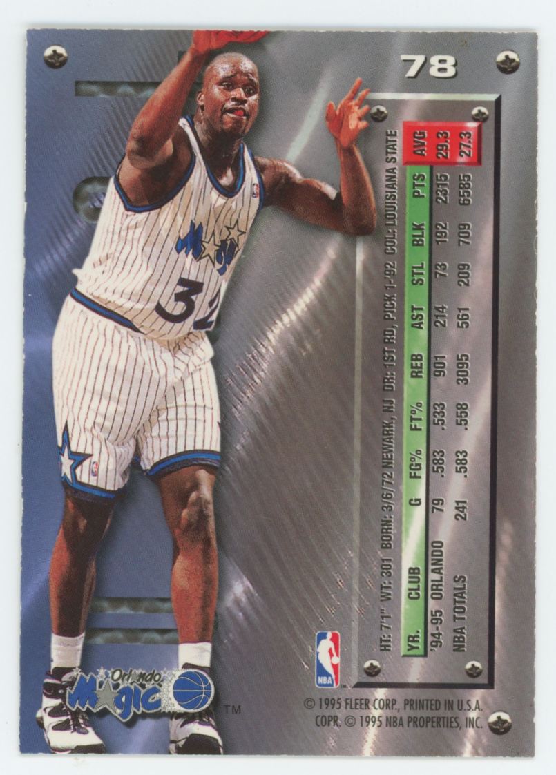 1995-96 Fleer Metal Shaquille O'Neal Silver Spotlight #78