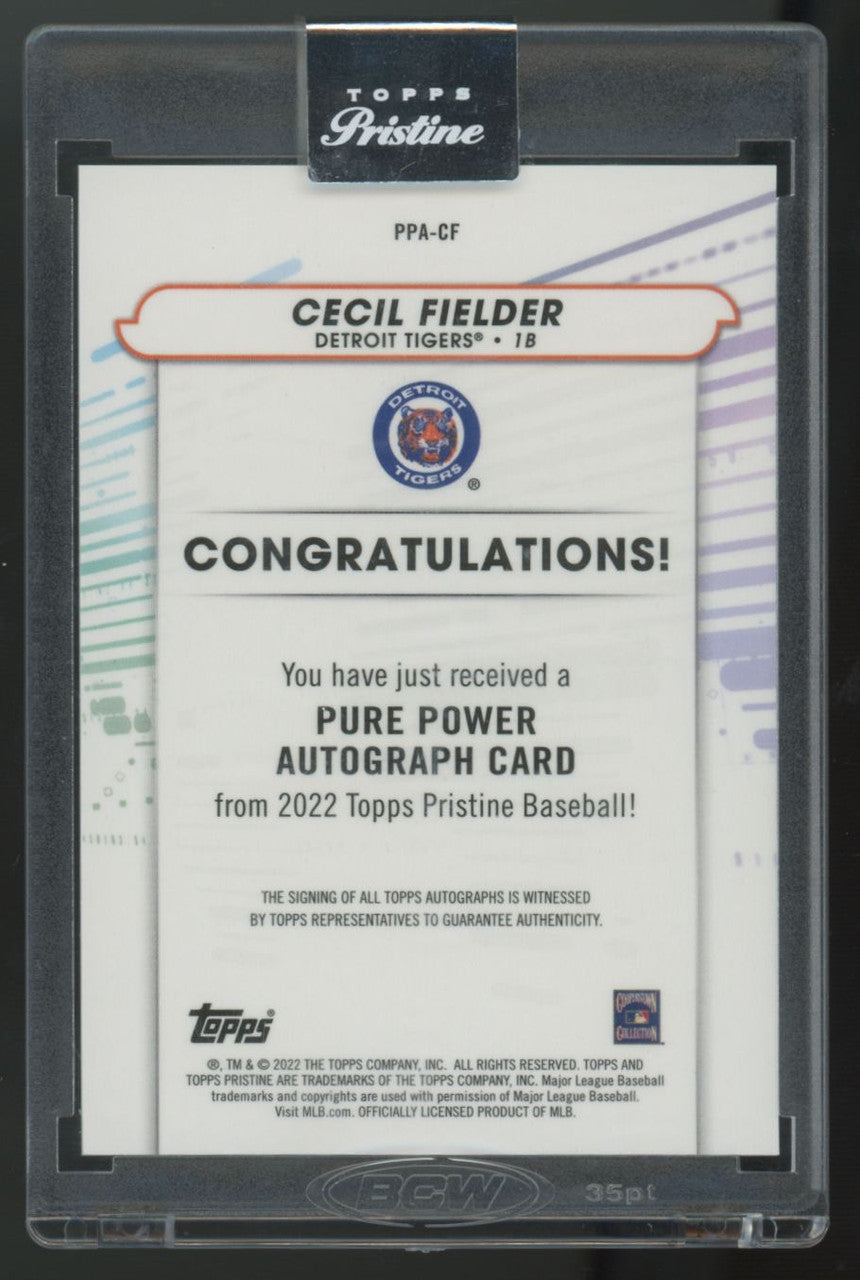 2022 Topps Pristine Cecil Fielder Pure Power Auto #PPA-CF