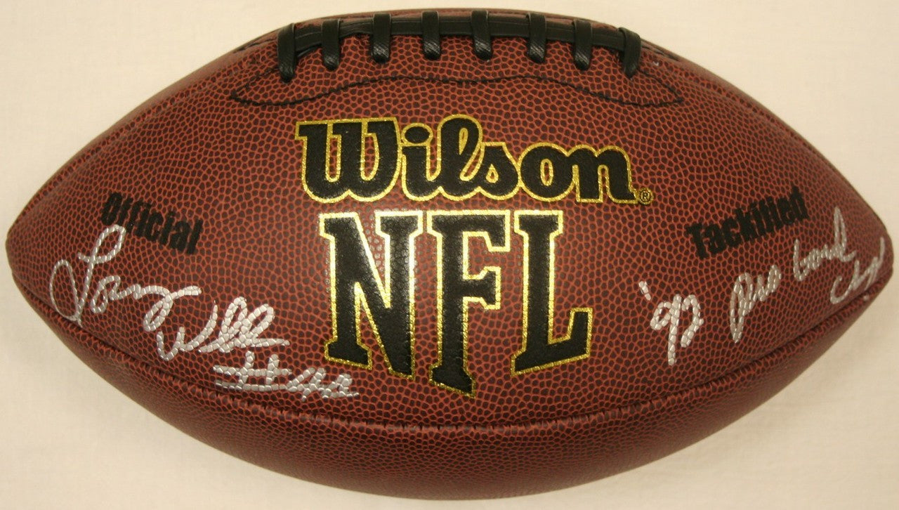 Lorenzo White Houston Oilers NFL Autographed 1992 Pro Bowl Brown Wilson Football