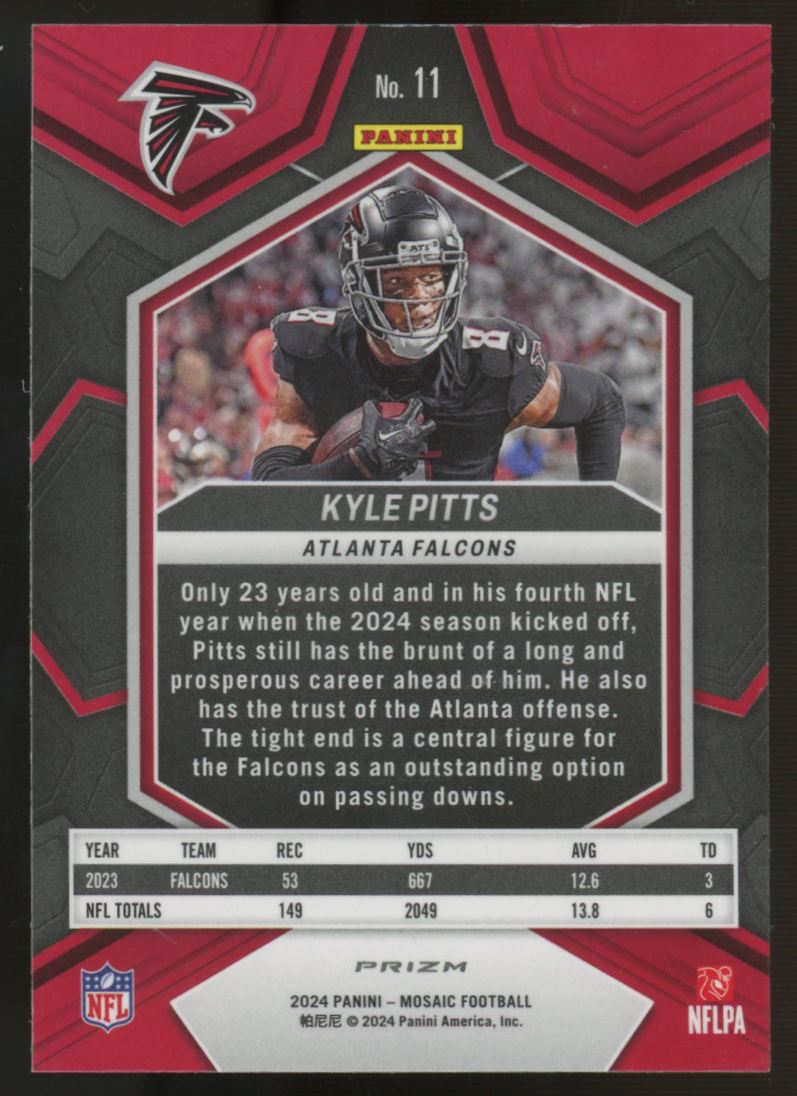 2024 Panini Mosaic Kyle Pitts Honeycomb Prizm SSP #11