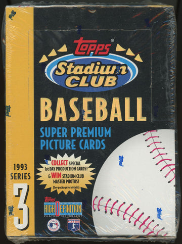 1993 Topps Stadium Club Baseball Series 3 24 Pack Box Factory Sealed