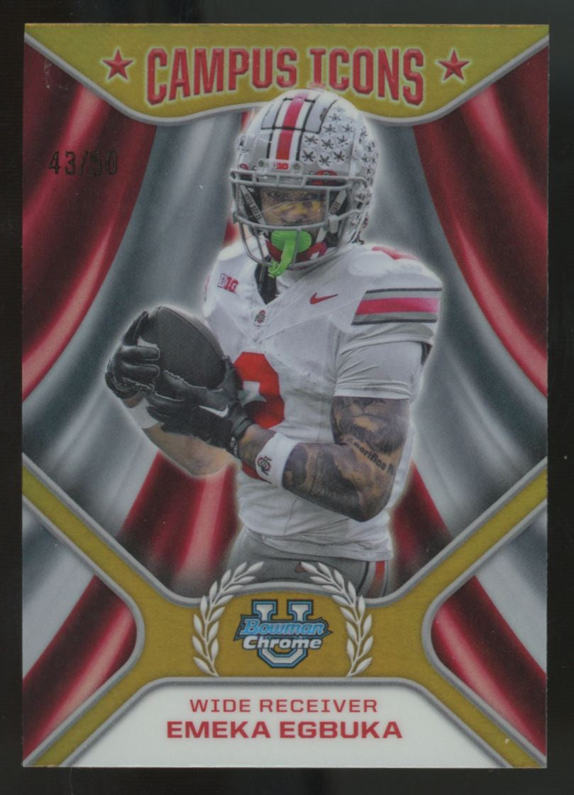 2024 Bowman Chrome University Emeka Egbuka Campus Icons Gold /50 #CI-14