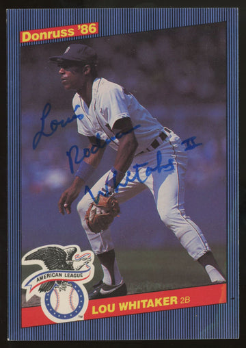 1986 Donruss Action All-Star Lou Whitaker Signed Autographed #11 JSA Authentic