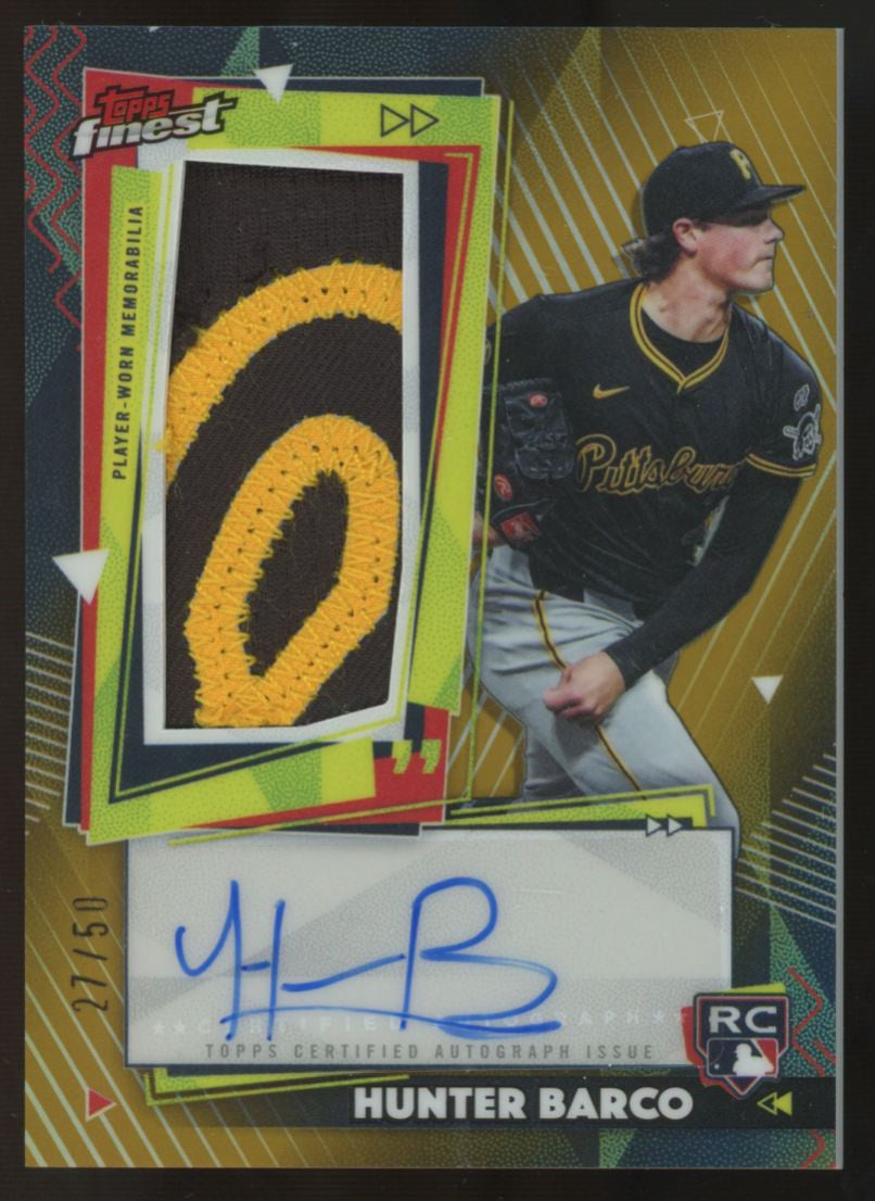 2026 Topps Finest Hunter Barco RC Patch Auto RPA Gold /50 #RPA-HB
