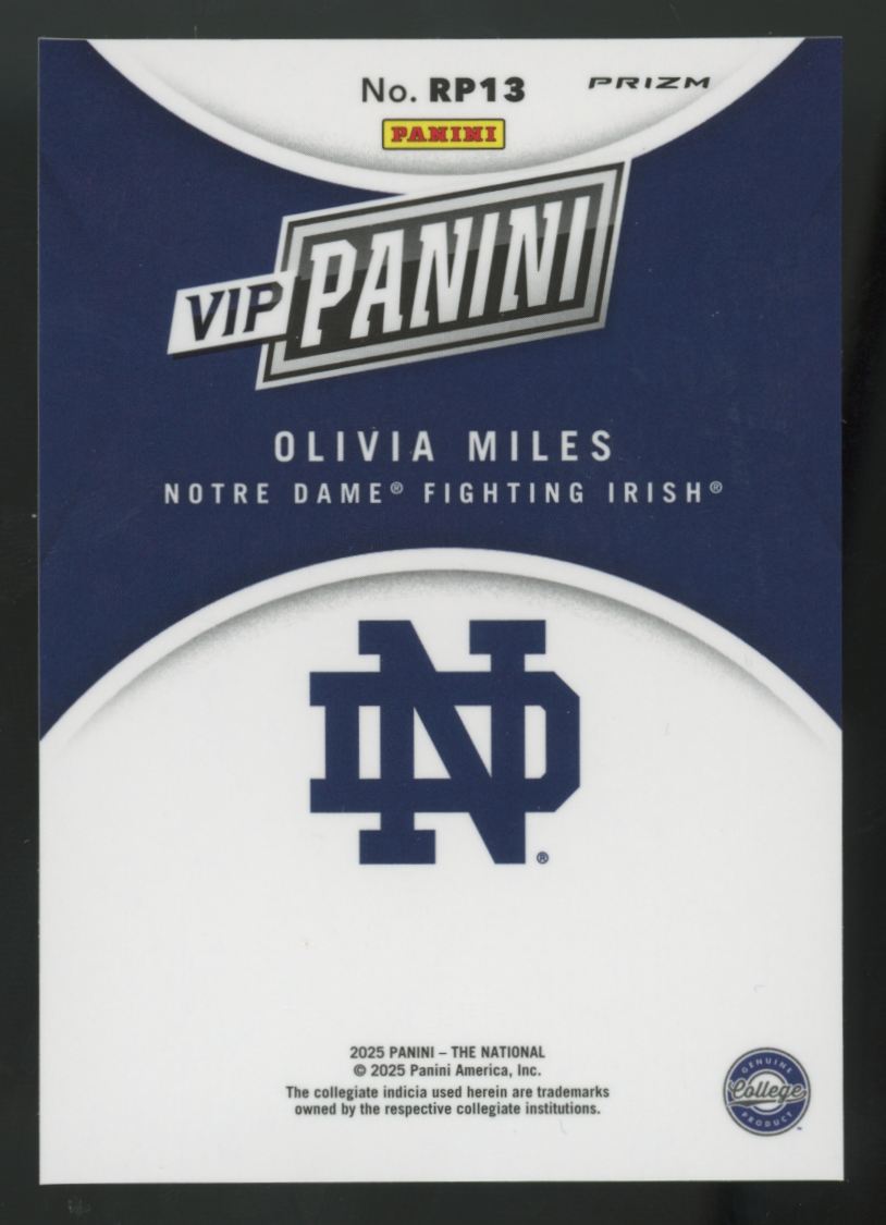 2025 Panini The National Olivia Miles Rated Prospect VIP Baja Stripe #RP13