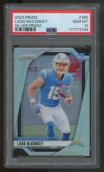 2024 Panini Prizm Ladd McConkey RC Silver #365 PSA 10