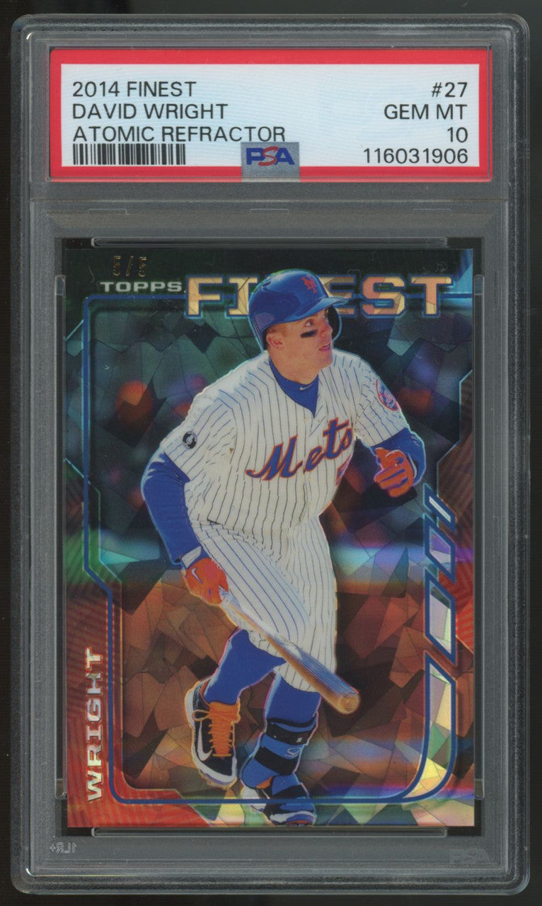 2014 Topps Finest David Wright Atomic Refractor /5 #27 PSA 10