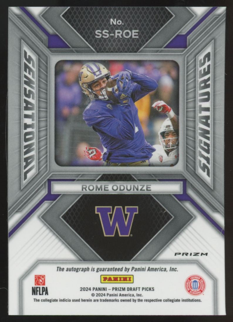 2024 Panini Prizm Draft Rome Odunze RC Sensational Signatures Auto #SS-ROE