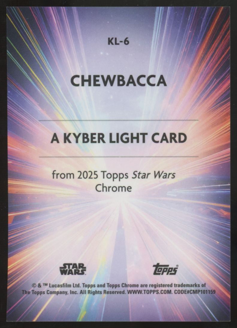 2025 Topps Chrome Star Wars Chewbacca Kyber Light SSP #KL-6