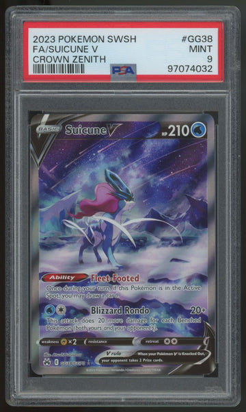 2023 Pokemon Suicune V Crown Zenith Full Art #GG38 PSA 9