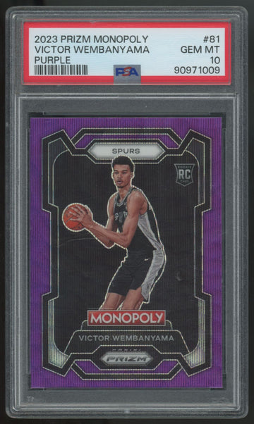 2023-24 Panini Prizm Monopoly Victor Wembanyama RC Purple #81 PSA 10