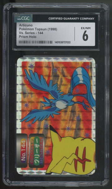 1998 Pokemon Articuno Topsun Prism Holo #144 CGC 6