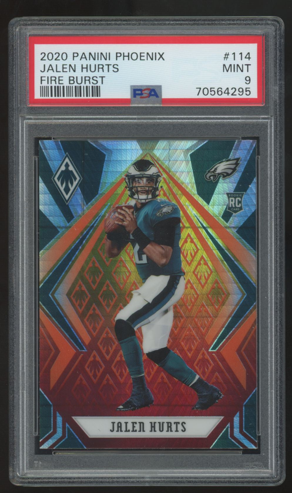 2020 Panini Phoenix Jalen Hurts RC Fire Burst #114 PSA 9