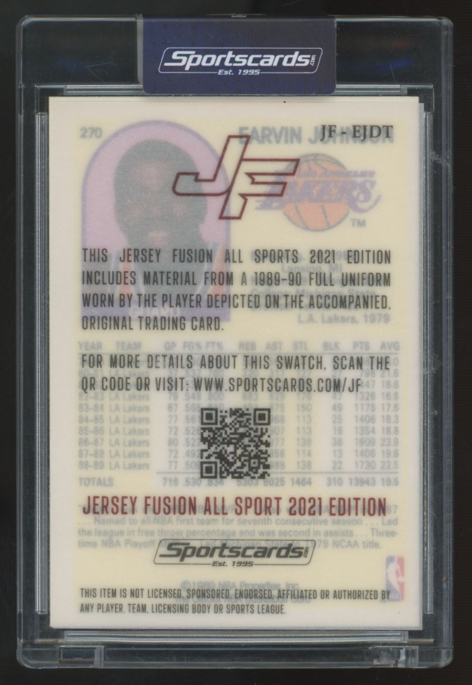 2021 Jersey Fusion All Sport Earvin "Magic" Johnson Patch #JF-EJDT