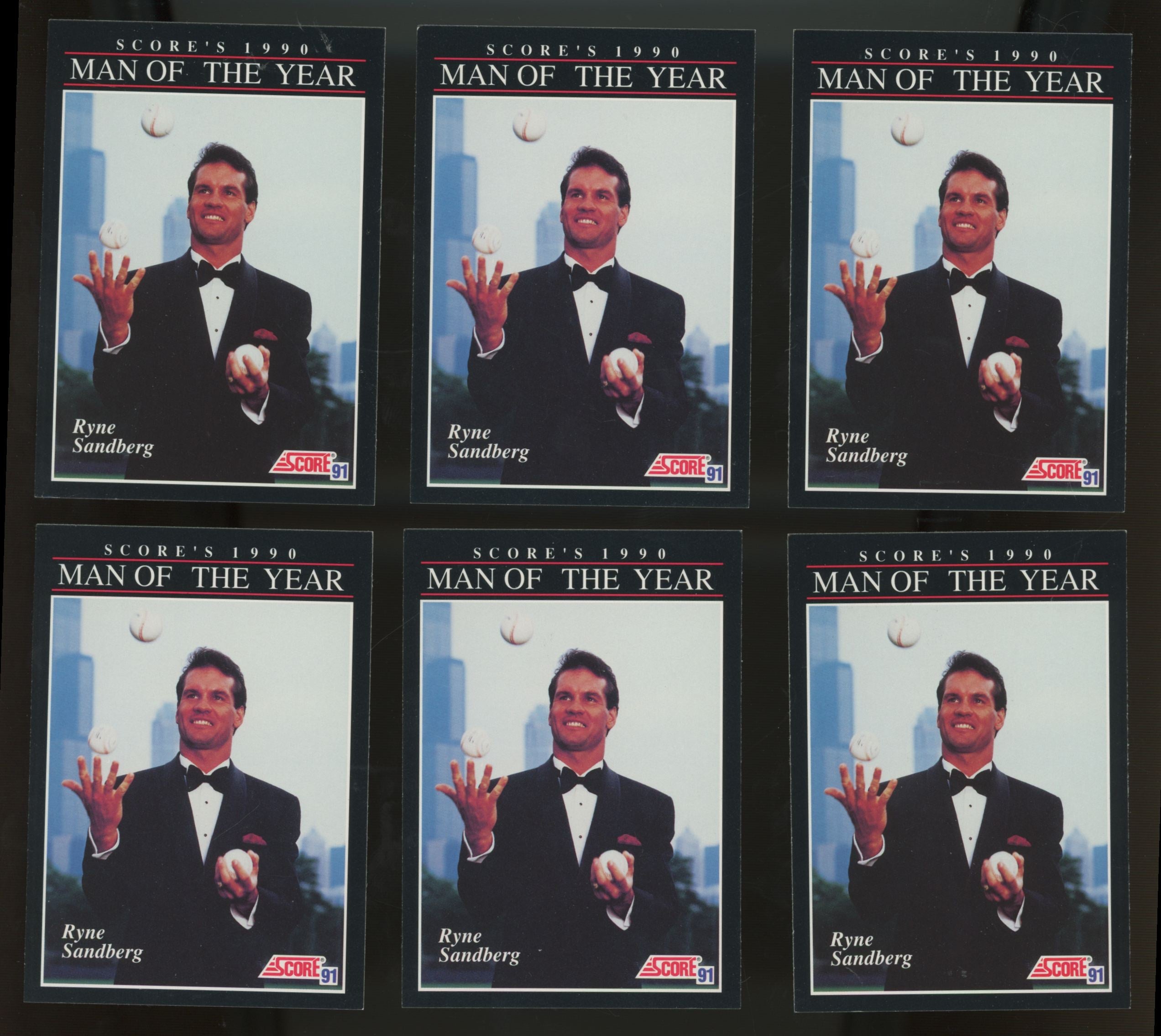 1991 Score Ryne Sandberg Score's 1990 Man Of The Year #815 (Lot Of 10)