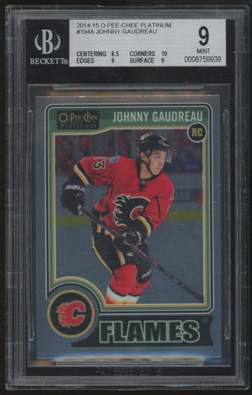 2014-15 O-Pee-Chee Platinum Johnny Gaudreau RC #194 BGS 9