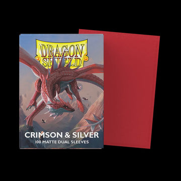 Dragon Shield: Standard Dual Matte Card Sleeves 100ct - Crimson & Silver