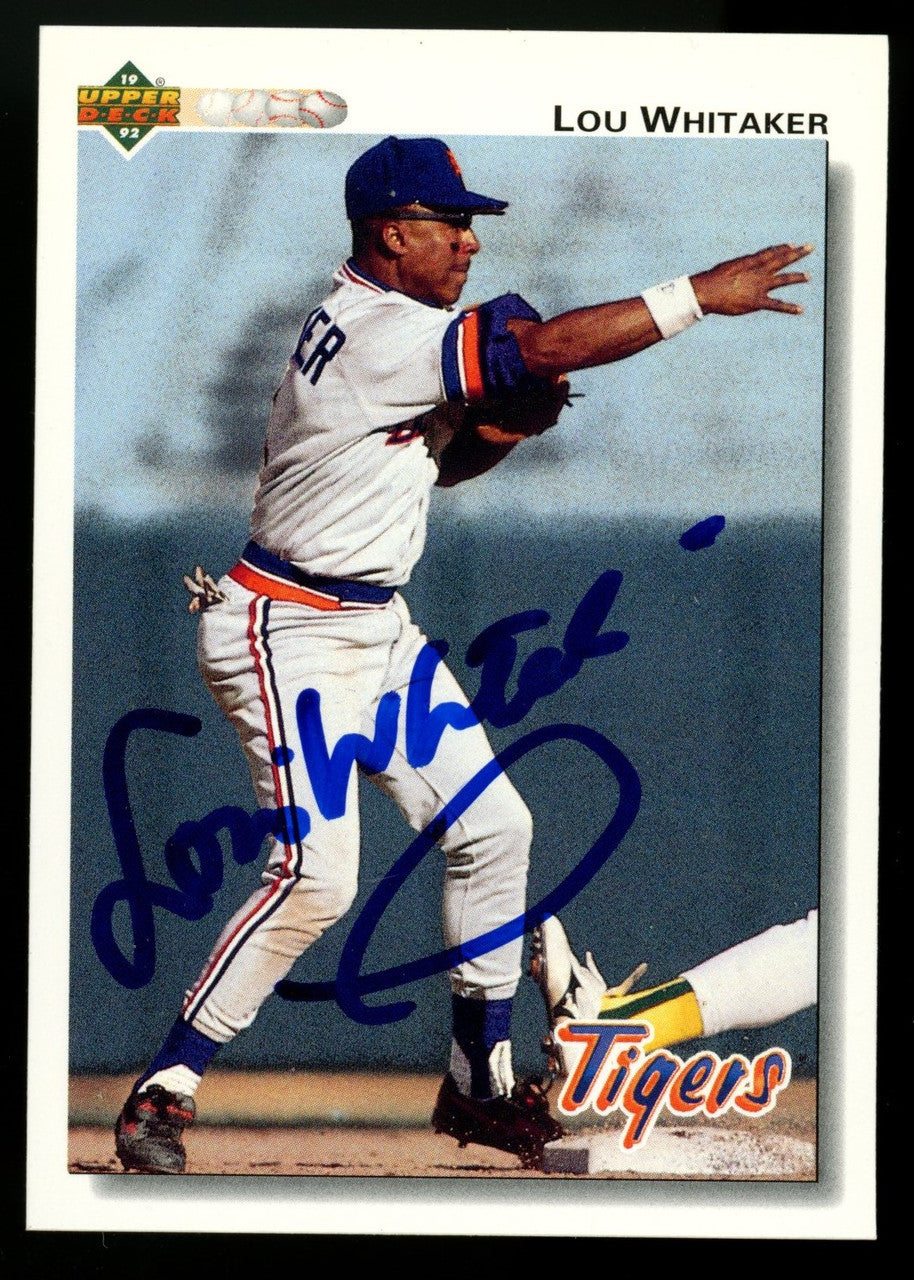 1992 Upper Deck Lou Whitaker #516 Signed Auto JSA