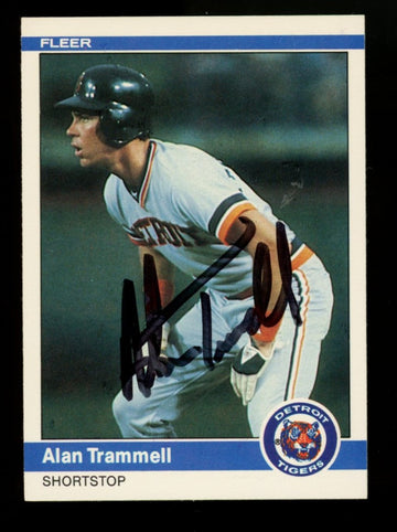 1984 Fleer Alan Trammell #91 Signed Autographed Card JSA