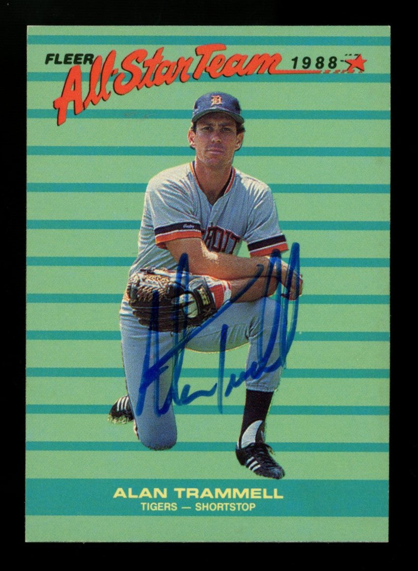 1989 Fleer Alan Trammell All Star #9 Signed Autographed Card JSA