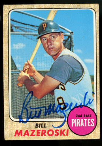 1968 Topps Bill Mazeroski #390 Signed Autographed Card JSA