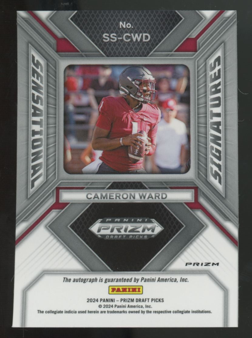 2024 Prizm Draft Cameron Ward Rated Prospect Red Ice Sensational Auto #SS-CWD