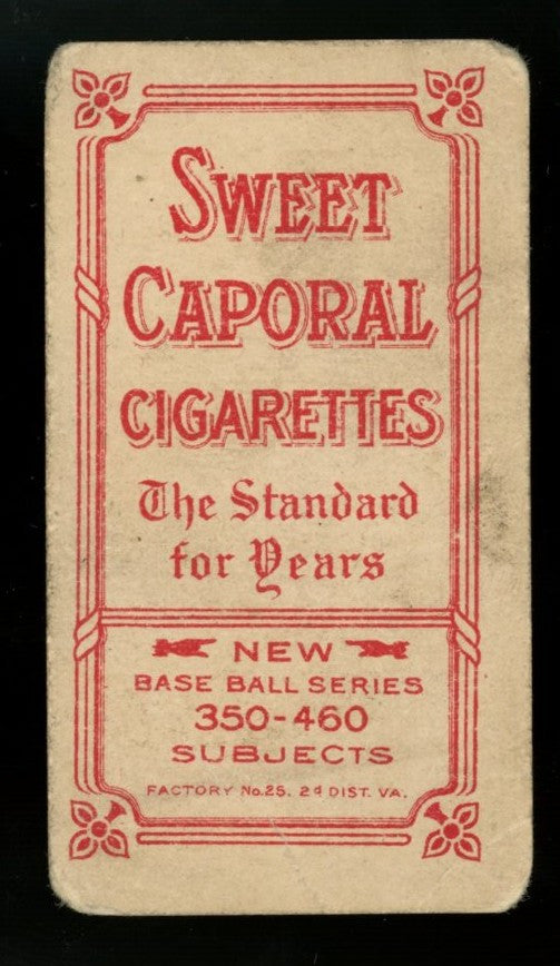1909-11 T206 Tom Downey Sweet Caporal Back Low Grade