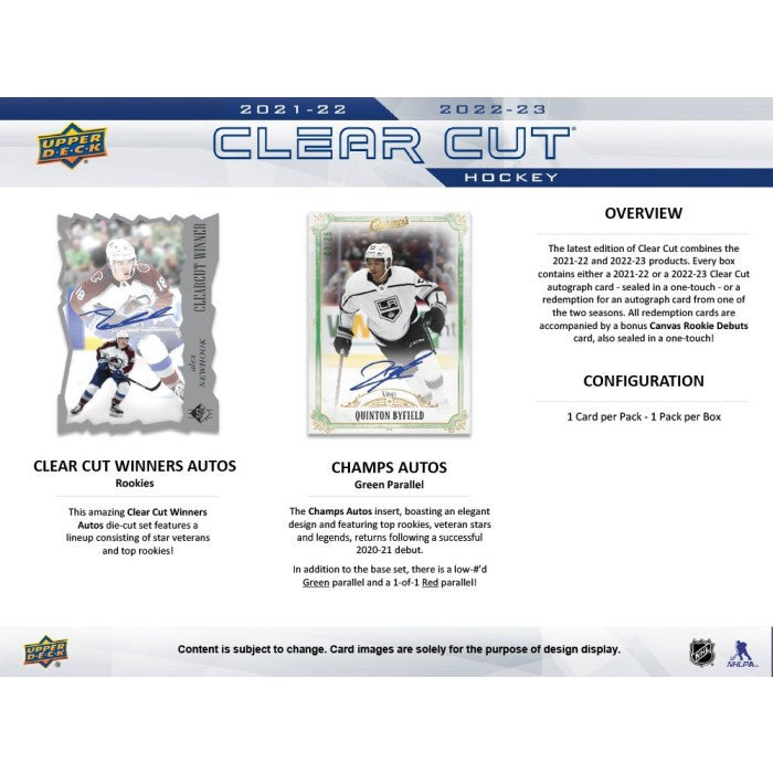 2022/23 Upper Deck Clear Cut Hockey Hobby Case (30)