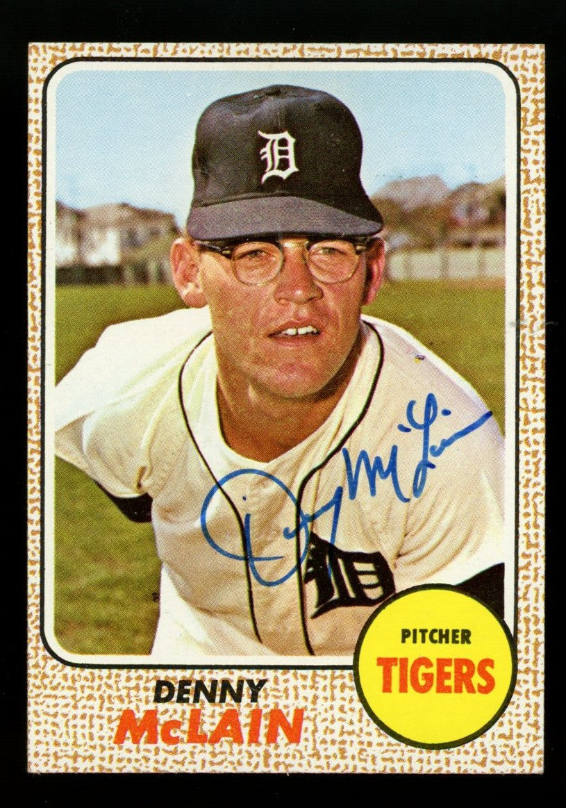 1968 Topps Denny McLain #40 Signed Autographed Card JSA