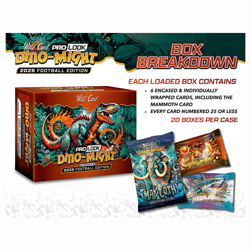 2025 Wild Card Alumination Pro-Look Dino-Might Football Hobby Box