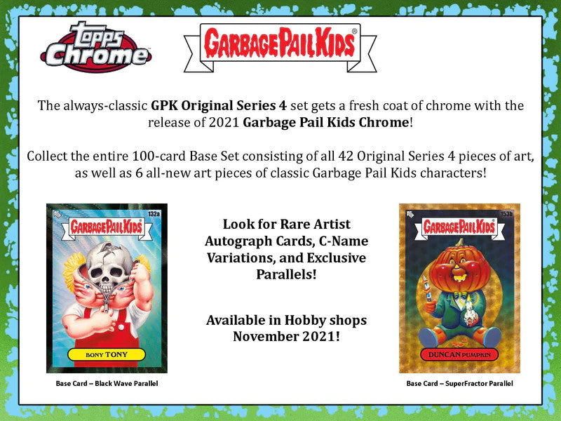 2021 Topps Garbage Pail Kids Chrome Series 4 Hobby Box