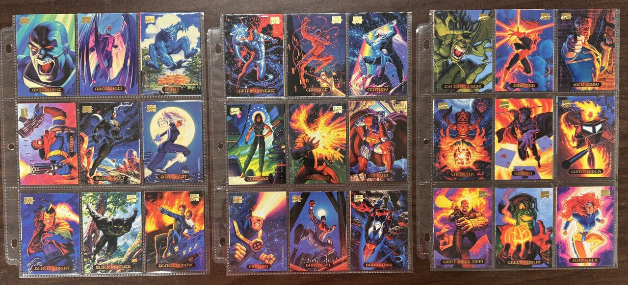 1994 Fleer Marvel Masterpieces Complete Base Set (140) NM (B)