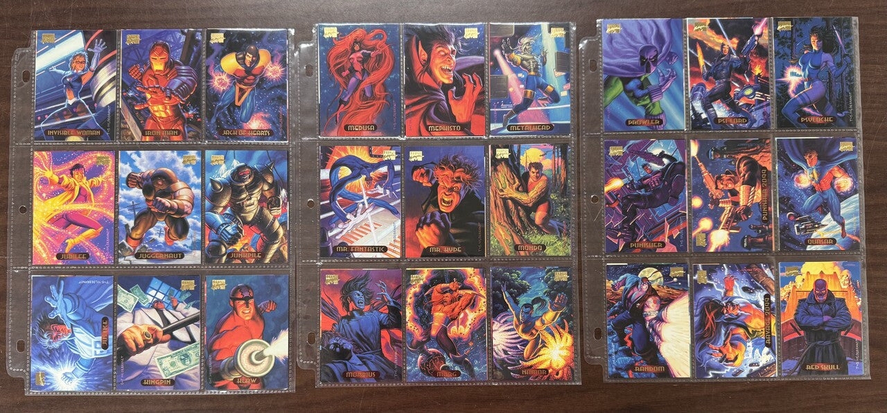 1994 Fleer Marvel Masterpieces Complete Base Set (140) NM (B)