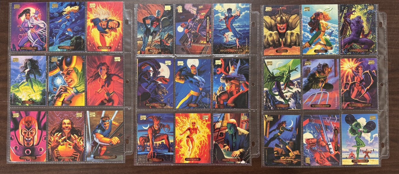 1994 Fleer Marvel Masterpieces Complete Base Set (140) NM (B)