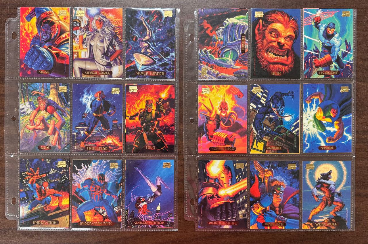 1994 Fleer Marvel Masterpieces Complete Base Set (140) NM (B)