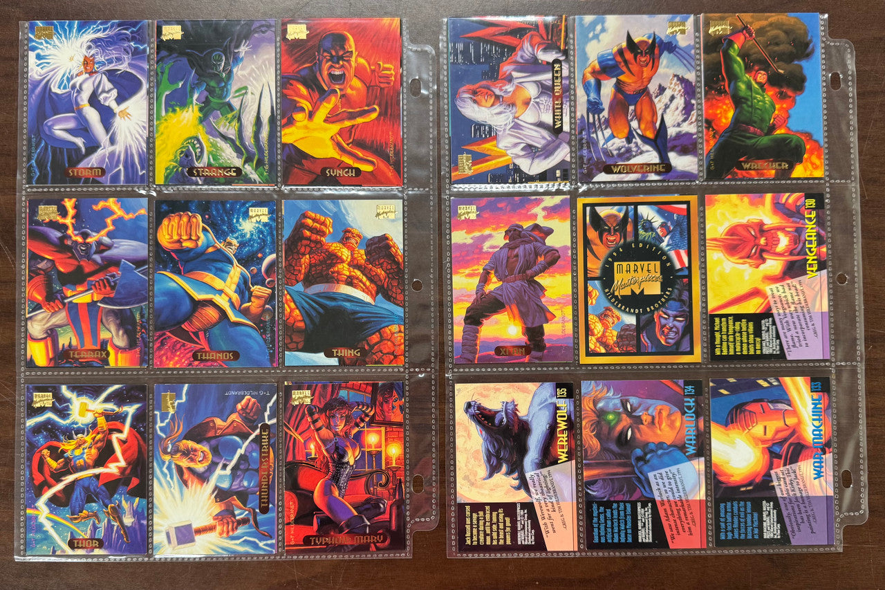 1994 Fleer Marvel Masterpieces Complete Base Set (140) NM (B)