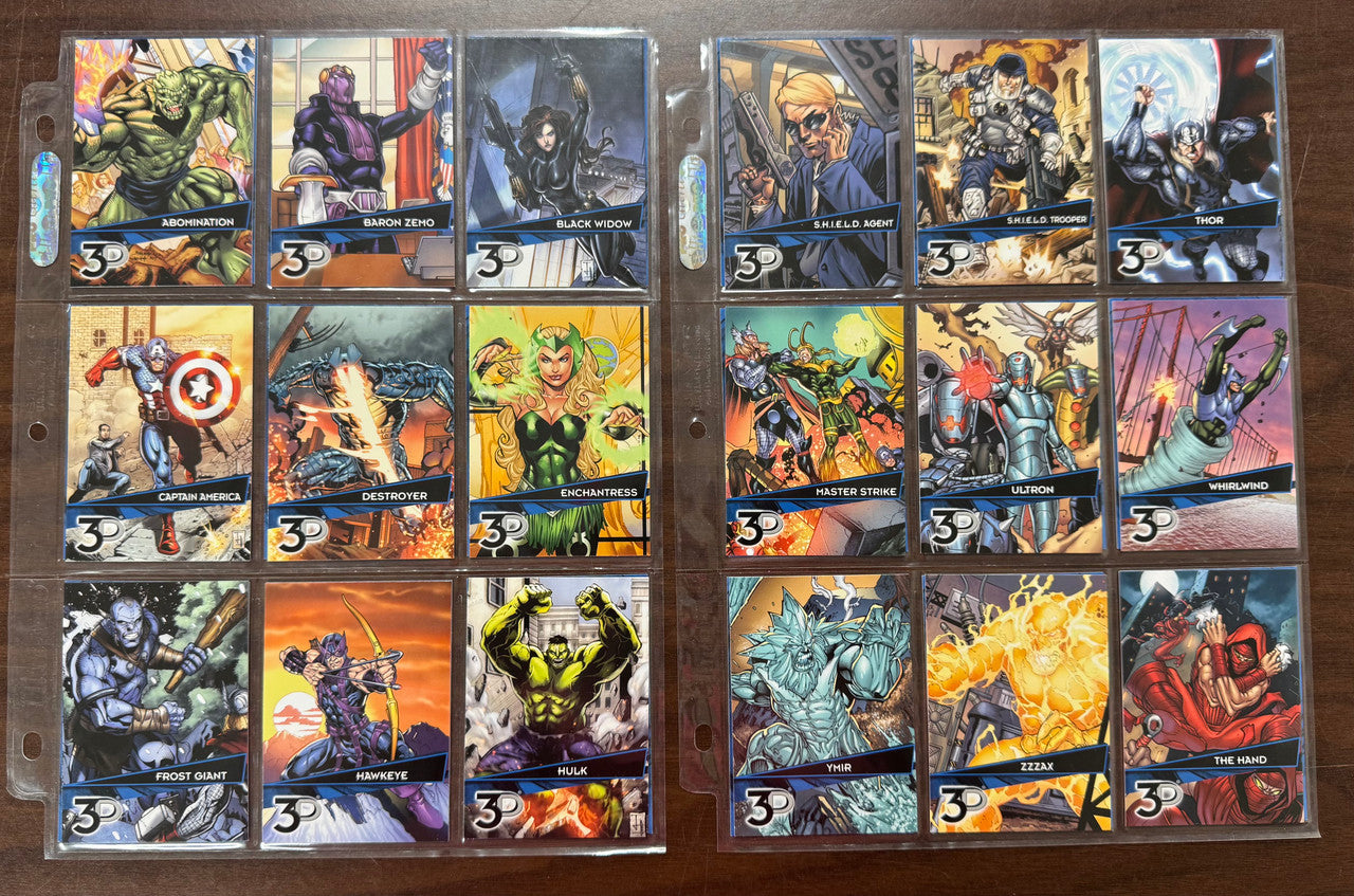 2015 Upper Deck Marvel 3D Complete Base Set (72) NM