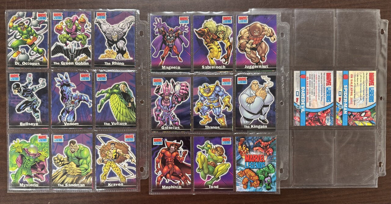 2001 Topps Marvel Legends Complete Set (72) Plus Promos EX