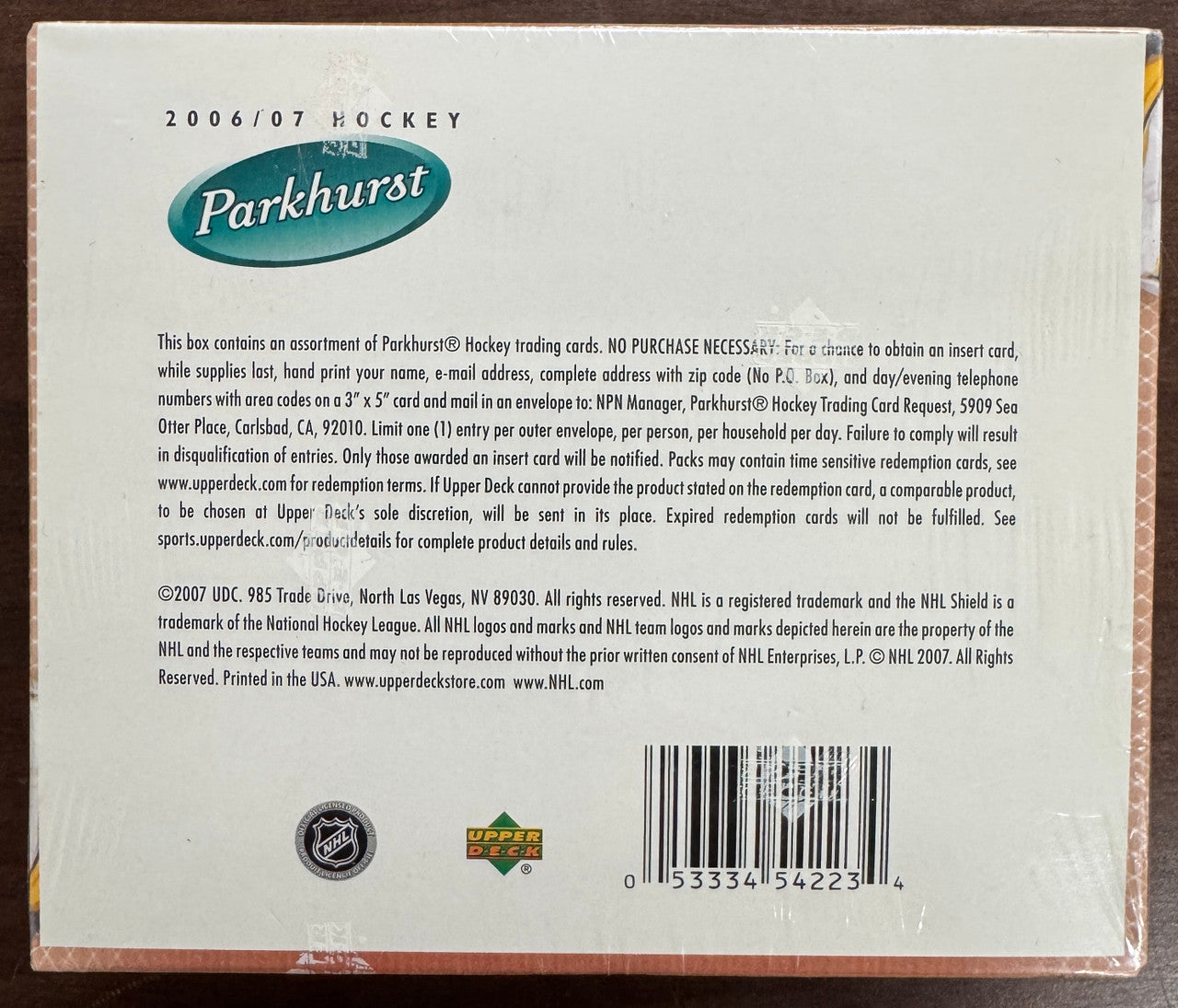 2006/07 Upper Deck Parkhurst Hockey 36 Pack Box  Factory Sealed