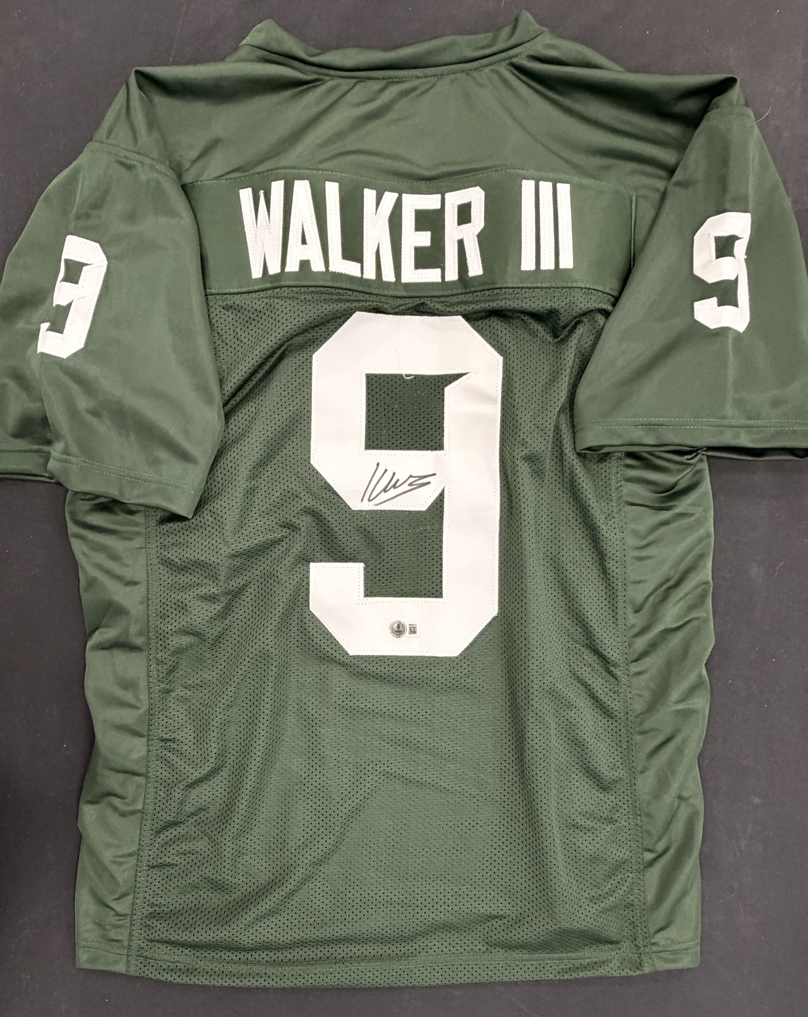 Kenneth Walker III Signed Autographed Custom Green MSU Jersey BAS