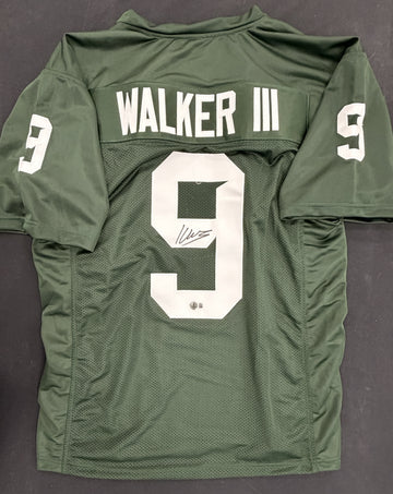 Kenneth Walker III Signed Autographed Custom Green MSU Jersey BAS