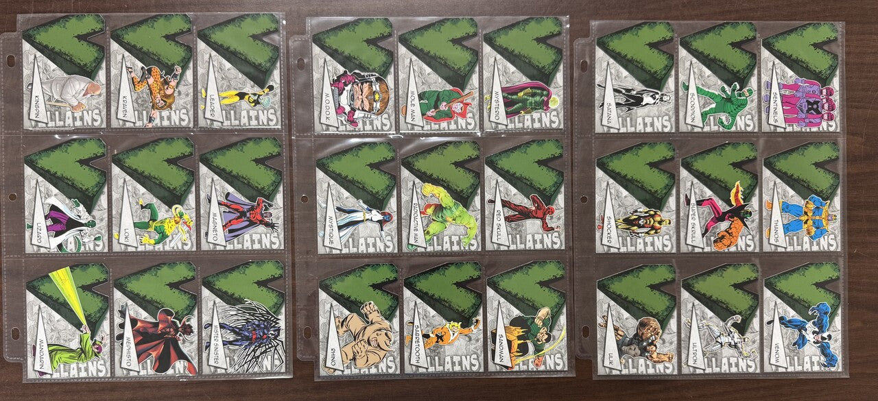 2012 Upper Deck Marvel Beginnings Villains Complete Insert Set (45) NM