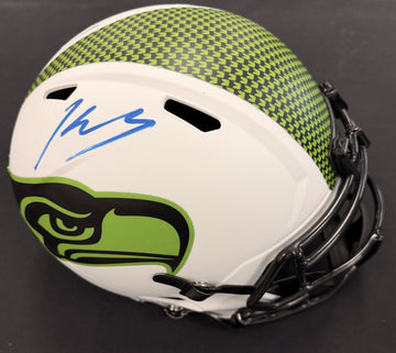 Kenneth Walker III Signed Autographed Riddell Seahawks Lunar Replica Helmet BAS
